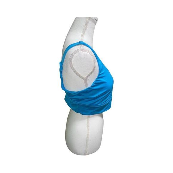 NEW Nike Women's SWIM Sports Bra, Size L NESSA229, Blue / White, MSRP: $54 - Picture 2 of 3